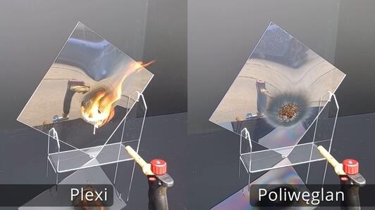 Ognioodporność tworzyw sztucznych. Poliwęglan vs. Plexi